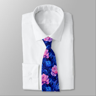 Chic Christmas Gift For Boyfriend Peonies Flower Neck Tie