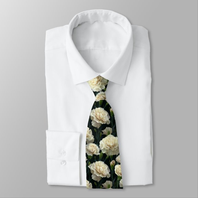 Chic Christmas Gift For Husband Carnation Neck Tie (Tied)