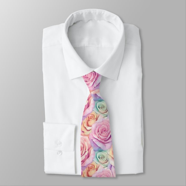 Chic Christmas Gift For Men Rose Neck Tie (Tied)