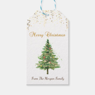 Chic Christmas Pine Tree, Confetti Gift Tags