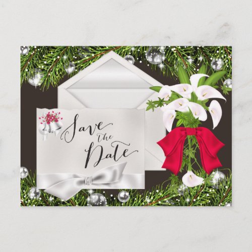 Chic Christmas Save the Date Announcement Postcard