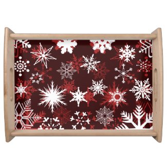 Chic Christmas snowflakes Serving Tray