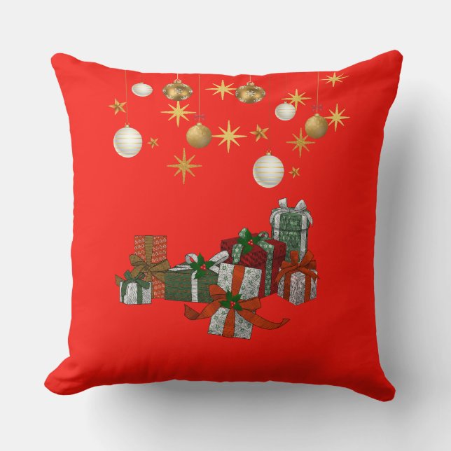 Chic Christmas Throw Pillow (Front)
