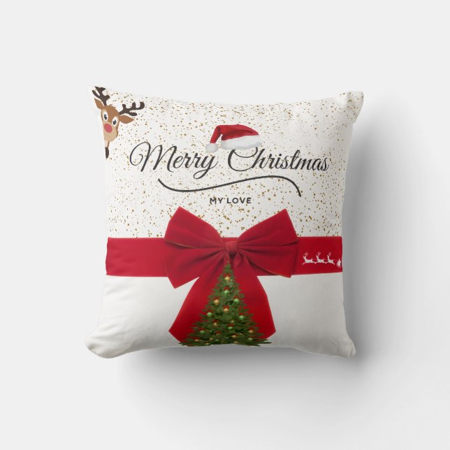 Chic Christmas Throw Pillow (Front)