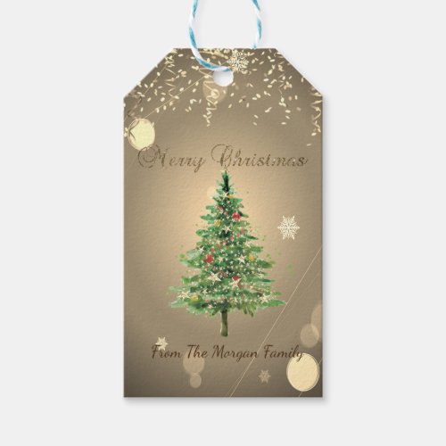 Chic Christmas Tree Confetti Gift Tags
