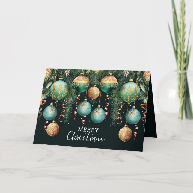 Chic Christmas Tree Ornaments Business Card (Front)