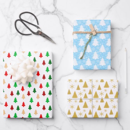 Chic Christmas Tree Pattern Wrapping Paper Sheets