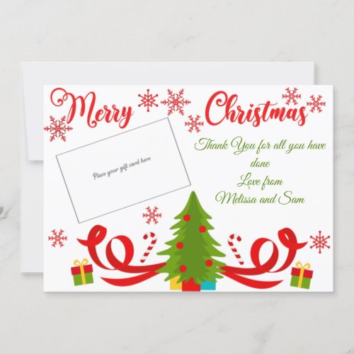 Chic Christmas Tree Thank You Gift Card Holder