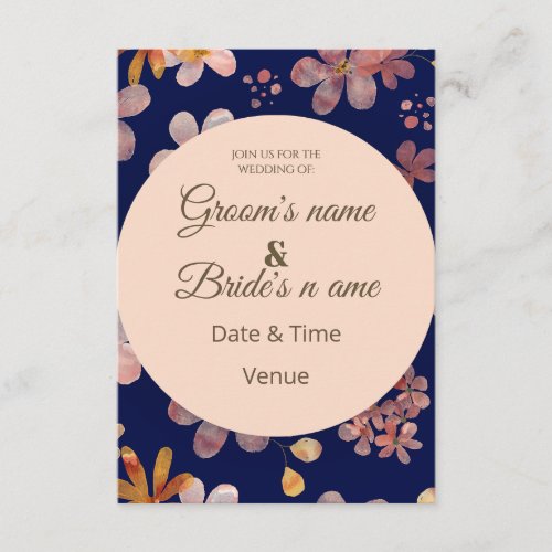 Chic Circle Frame Floral Wedding Invite