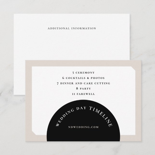 CHIC CIRCLE WEDDING ENCLOSURE CARD (Front/Back)