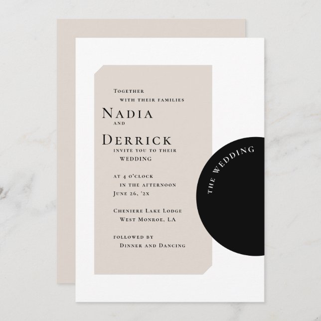CHIC CIRCLE WEDDING INVITATION (Front/Back)