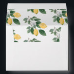 Chic Citrus Lemon & Greenery Return Address Envelope<br><div class="desc">Chic Boho Watercolor Lemon Blossom and Greenery for 5x7 Card Envelope". For convenience you can simply customize it with your return address on the back flap.</div>