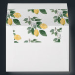 Chic Citrus Lemon & Greenery Return Address Envelope<br><div class="desc">Chic Boho Watercolor Lemon Blossom and Greenery for 5x7 Card Envelope". For convenience you can simply customize it with your return address on the back flap.</div>
