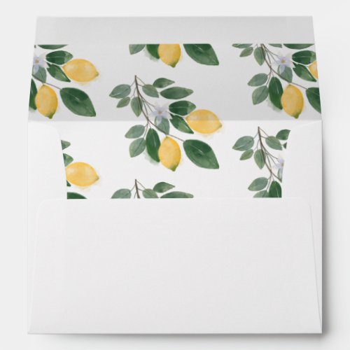 Chic Citrus Lemon  Greenery Return Address Envelope