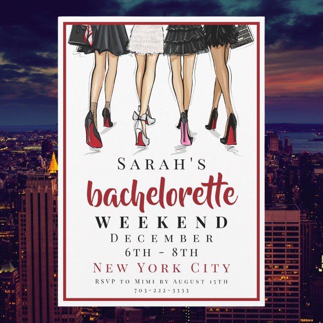 Chic City Bachelorette Party Little Black Dresses Invitation (Creator Uploaded)
