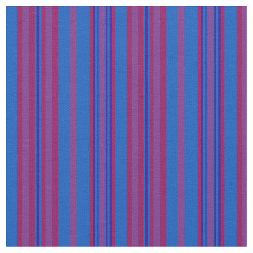 Chic Claret, Plum, Dark Blue, Light Blue Striped Fabric