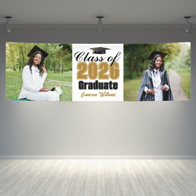 Chic Class of 2026 Graduation Party 2 Photo Banner (Creator Uploaded)