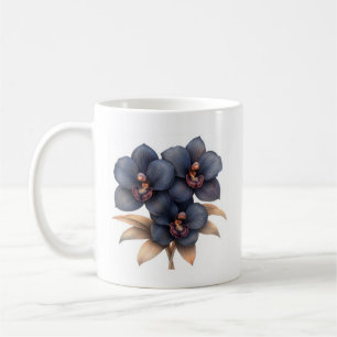 Chic classic black orchid coffee mug