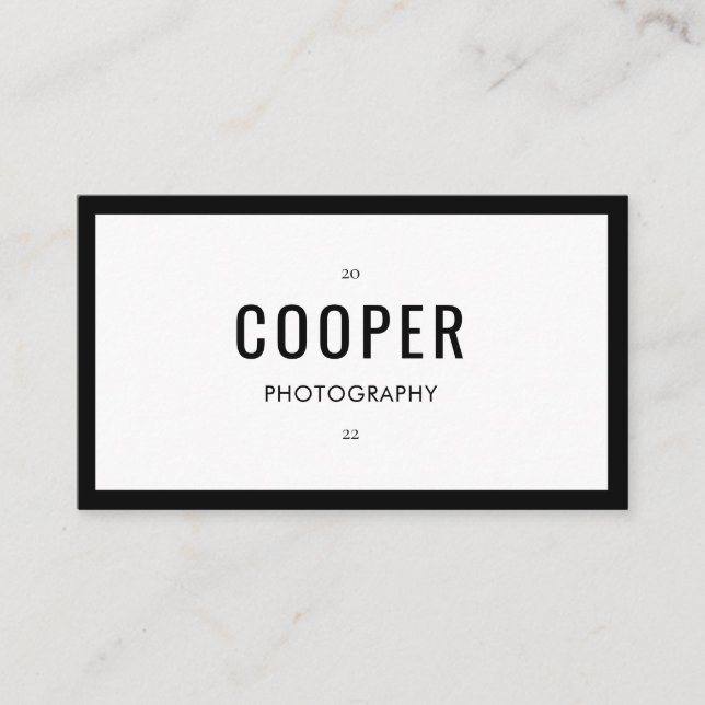 Chic Classic Black White Photography Business Card (Front)