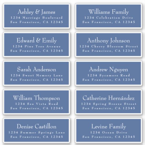 Chic Classic Blue Wedding Guest Address Labels