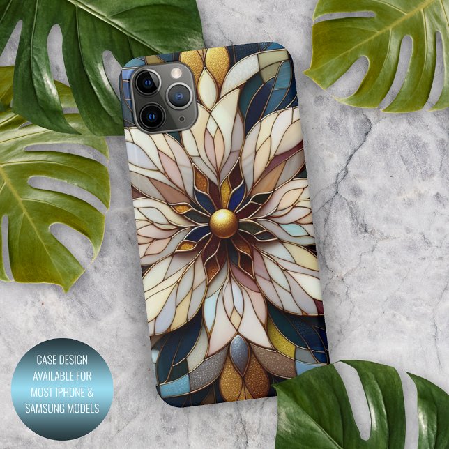 Chic Classic Stained Glass Floral Art Pattern iPhone Case (Creator Uploaded)