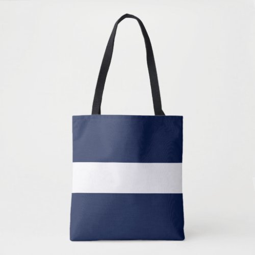 Chic Classic Wide Navy Blue White Nautical Stripes Tote Bag