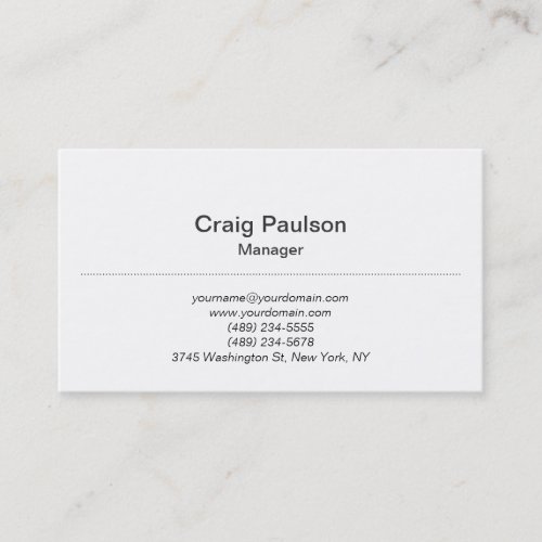 Chic Classical Black White Manager Business Card