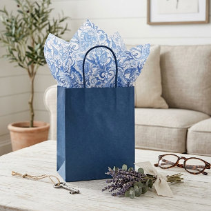 Chic Classy Blue Paisley Floral Art Tissue Paper