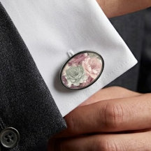 Chic Classy Cufflinks With French Floral Art