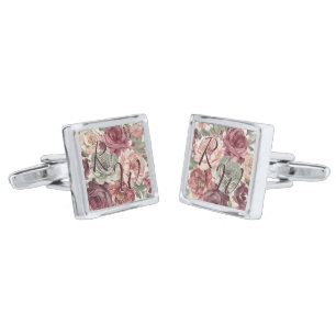 Chic Classy Cufflinks With French Floral Art