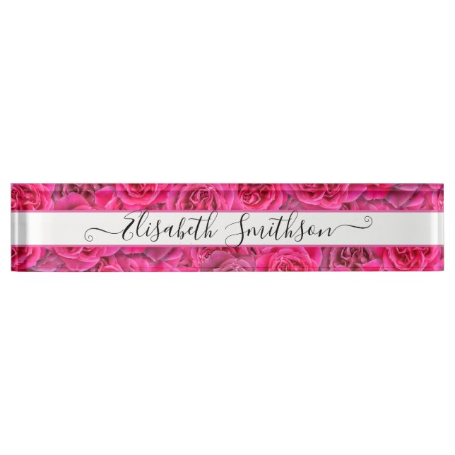     Chic Classy Elegant Custom Professional Floral Desk Name Plate (Front)