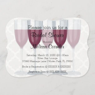 Chic Classy Wine Glass Bridal Shower Invitation