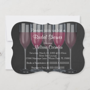 Chic Classy Wine Glass Bridal Shower Invitation