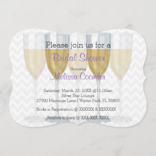 Chic Classy Wine Glass Bridal Shower Invitation