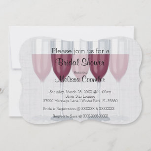 Chic Classy Wine Glass Bridal Shower Invitation