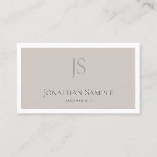 Chic Clean Design Modern Monogram Plain Excellent Business Card