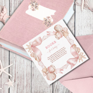Chic coastal Pearl Books for Baby Enclosure Card