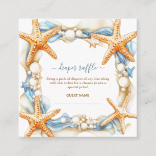 Chic coastal Sea you soon baby showe Diaper Raffle Enclosure Card