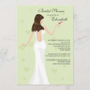 Chic Cocktail Bride Bridal Shower Invitation Mint