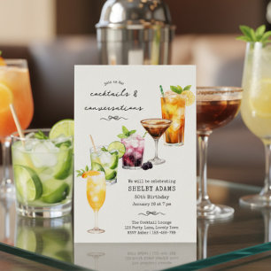 Chic Cocktails & Conversations Birthday Party Invitation