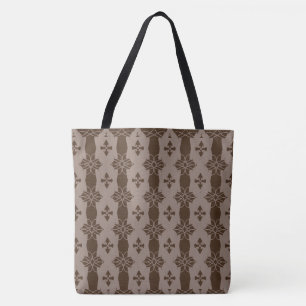 Chic Coffee Brown and Sand Beige Tote Bag