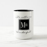 Chic Coffee Mug_&quot;mr Wonderful&quot; Black/white Mug at Zazzle