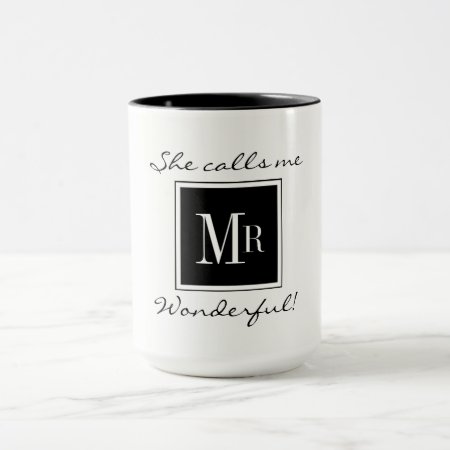 Chic Coffee Mug_"mr Wonderful" Black/white Mug
