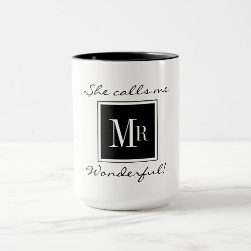 CHIC COFFEE MUG_MR WONDERFUL BLACKWHITE MUG