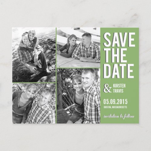 Chic Collage Save The Date Postcard