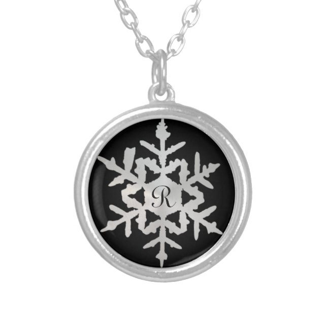 Chic Color Choice Monogram Snowflake Necklace (Front)