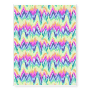 Chic Colorful Abstract Neon Chevron Pattern Temporary Tattoos