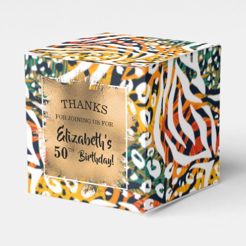 Chic Colorful Animal Print Favor Boxes