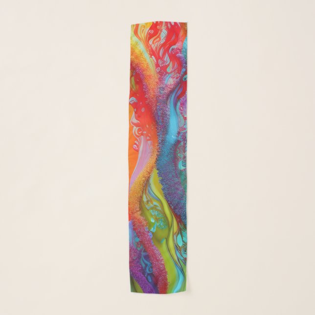Chic Colorful Artistic Women's Chiffon Scarf (Front)