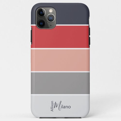 Chic Colorful Block Stripes Personalized iPhone 11 Pro Max Case